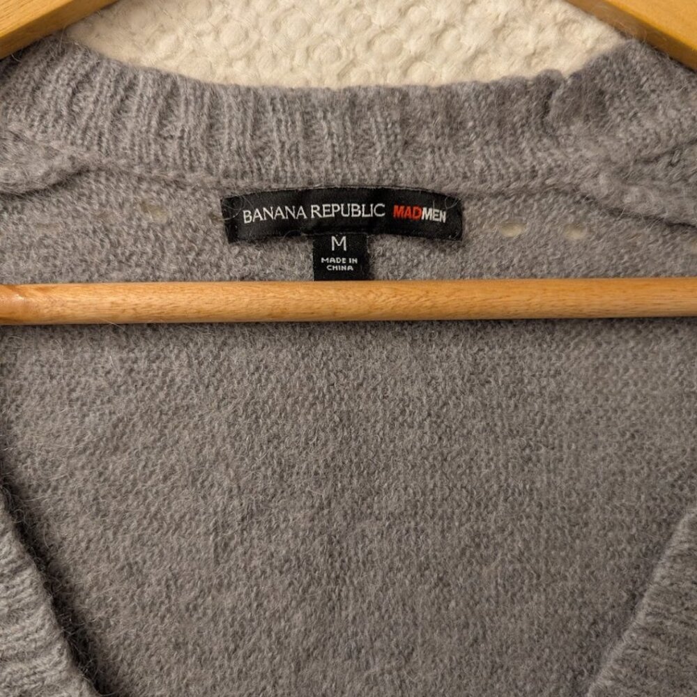 Mohair Blend Cropped Cardigan Cable Knit Warm - Picture 7 of 10